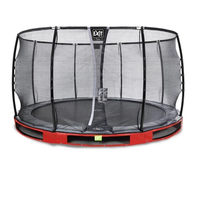 Trampoline EXIT Elegant Ground Premium 366 Red Safetynet Deluxe
