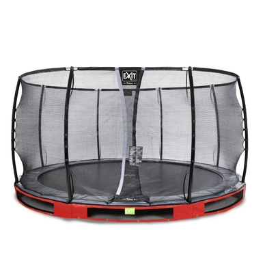 Trampoline EXIT Elegant Ground Premium 427 Red Safetynet Deluxe