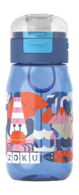 Drinkfles ZOKU Kids Flip Blue Seal Friends 475 ml