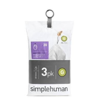 Afvalzakken simplehuman Code G Pocket Liner 30L 3-Pack (3x20-Delig)