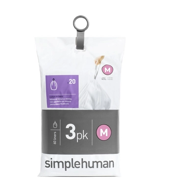 Afvalzak simplehuman Code M Pocket Liner 45L 3-Pack (3x20-Delig)