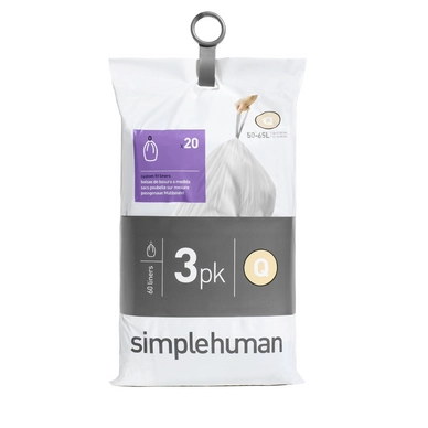 Afvalzakken simplehuman Code Q Pocket Liner 50L 3-Pack (3x20-Delig)