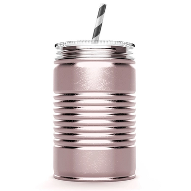 Drinkbeker Asobu Mason Jar I can Roze 540 ml