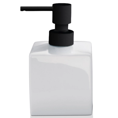 Zeepdispenser Decor Walther Porzellan 430 ml Vierkant Zwart Chrome
