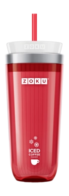 Cafetière Glacée ZOKU avec Paille Red 325 ml