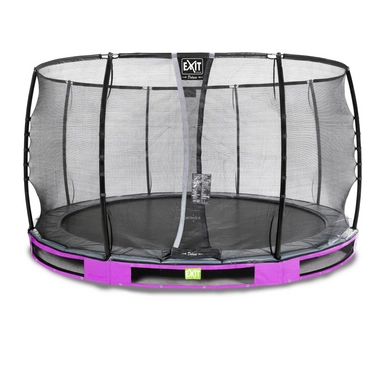 Trampoline EXIT Elegant Ground 366 Purple Safetynet Deluxe
