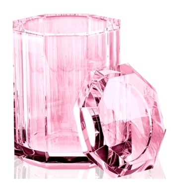 Coffret Beauté Decor Walther Cristal Avec Couvercle Rose