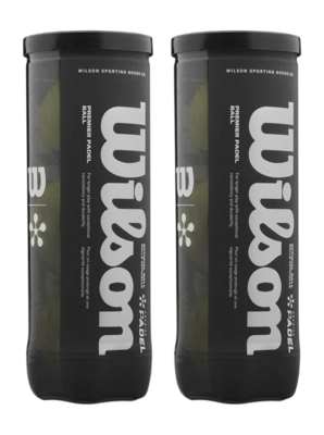Balle de Padel Wilson Premium 3 Bi Pack Yellow (2 x Tube de 3 Balles)