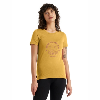 T-Shirt Icebreaker Femmes Tech Lite II SS Scoop Tee Canopy Camper Safflower