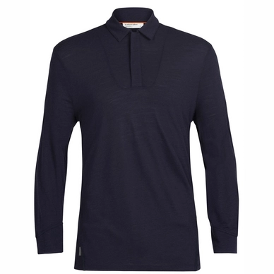 Polo Icebreaker Men Merino Pique LS Midnight Navy