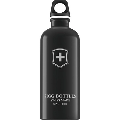 Water Bottle Sigg Swiss Emblem Black 0,6L
