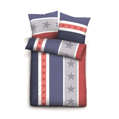 Bettwäsche Biberna Stars & Stripes Biber Marine