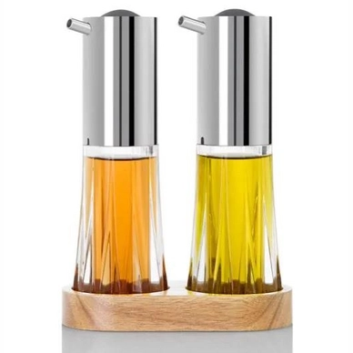 Ensemble d'Huile ou de Vinaigre Adhoc Ménage Crystal Transparent/Silver