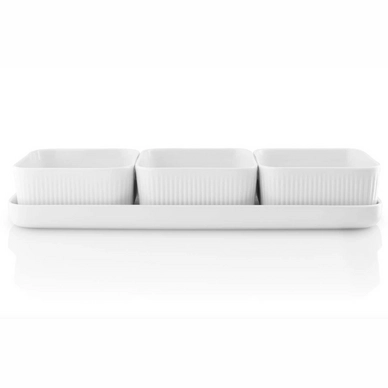 Set 3 Ciotoline per tapas e salse con Supporto Eva Solo Legio Nova 13 x 37 cm, Bianco