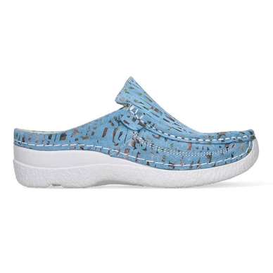 Klomp Wolky Women Roll Slide Nuntius suede Sky Blue