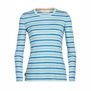 Longsleeve Icebreaker Women Wave LS Tee Stripe Haze Azul