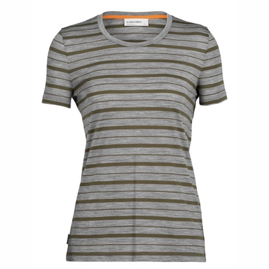 T-Shirt Icebreaker Femme Wave SS Tee Stripe Metro Heather Loden