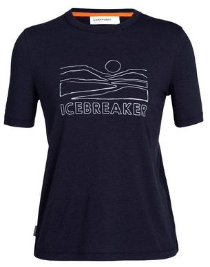 T-Shirt Icebreaker Women Central SS Tee icebreaker Sunset Midnight Navy