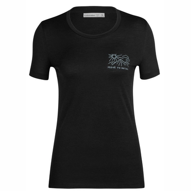 T-Shirt Icebreaker Femme Tech Lite II SS Tee Mountain Lake Black