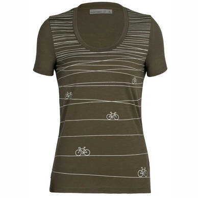 T-Shirt Icebreaker Femme Tech Lite II SS Scoop Tee Hill Sprint Loden