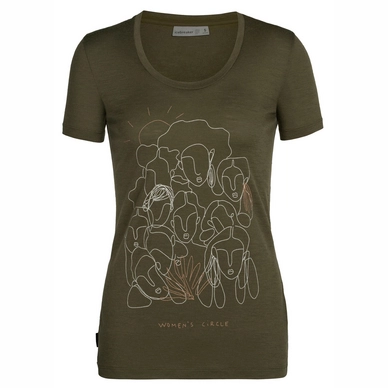 T-Shirt Icebreaker Femmes Tech Lite II SS Scoop Tee Wmns Circle Loden