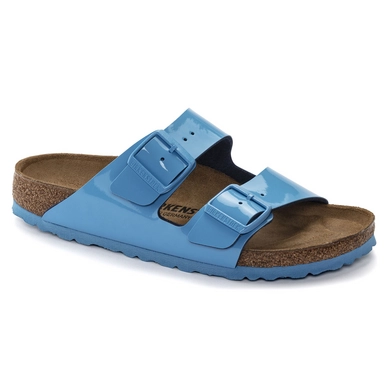 Slipper Birkenstock Women Arizona Birko-Flor Patent Sky Blue Regular