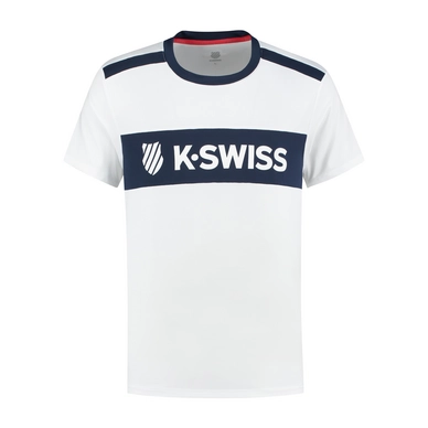 Tennisshirt K Swiss Men Heritage Sport Logo Tee White Navy