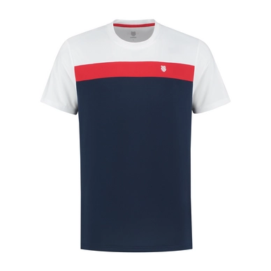 Tennisshirt K Swiss Heritage Sport Tee Classic Navy Red White Herren