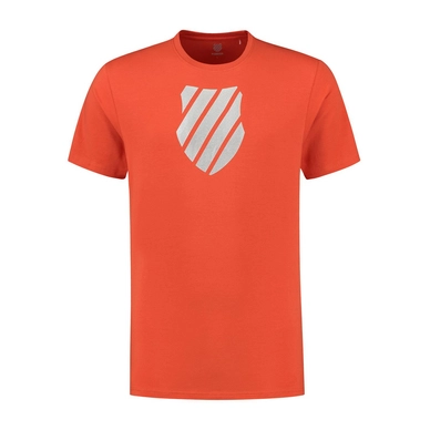 Tennisshirt K Swiss Men Hypercourt Logo Tee 2 Spicy Orange Silver
