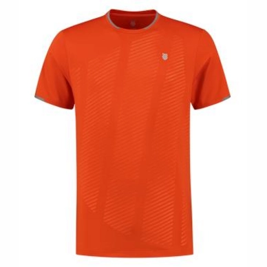 T-shirt de Tennis K Swiss Men Hypercourt Shield Crew 2 Spicy Orange