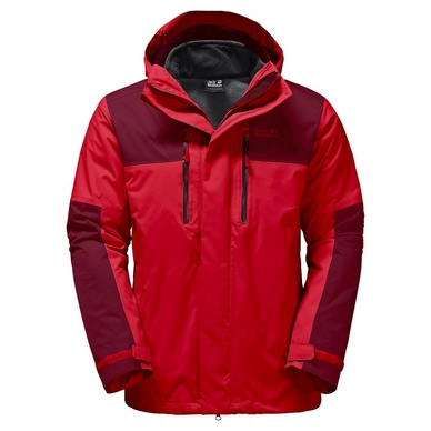 Winterjacke Jack Wolfskin Jasper 3in1 Ruby Red Herren