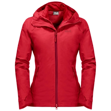 Jacke Jack Wolfskin Aurora Sky 3In1 Red Fire Damen