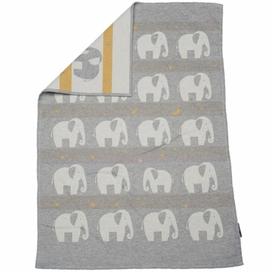 Couverture Bébé David Fussenegger Lima Elephants Allover Grey