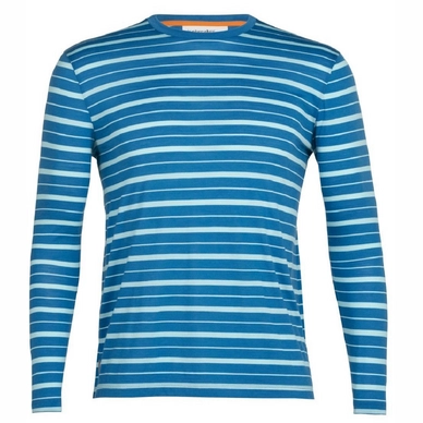 T-Shirt Manches Longues Icebreaker Men Wave LS Tee Stripe Azul Haze