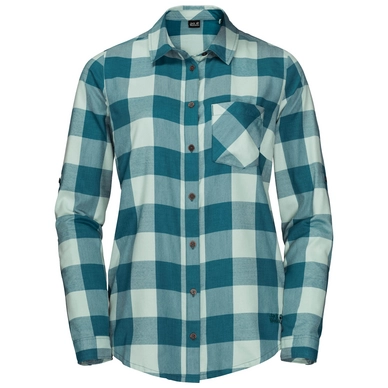 Blouse Jack Wolfskin Women Holmstad Green Haze Checks