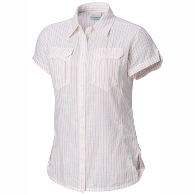 Bluse Columbia Camp Henry Red Coral Strip Weiß Damen