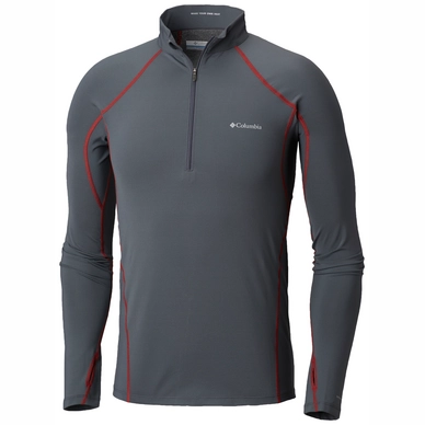Longsleeve Columbia Midweight Stretch Half Zip Graphite Red Spark Herren