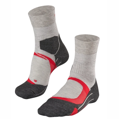 Hardloopsokken Falke RU4 Cushion Women Lightgrey Red