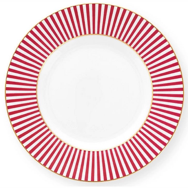 Ontbijtbord Pip Studio Royal Stripes Dark Pink 12 cm (Set van 6)