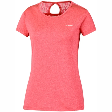 T-Shirt Columbia Womens Peak To Point Novelty SS Red Coral