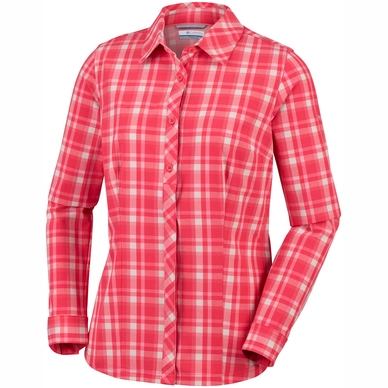 Bluse Columbia Saturday Trail Stretch Plaid Ls Red Coral Plaid Damen