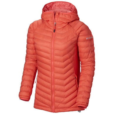 Jacke Columbia Powder Pass Hooded Red Coral Damen