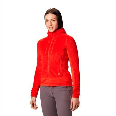 Jas Mountain Hardwear Women Monkey Woman Grid Hooded Fiery Red