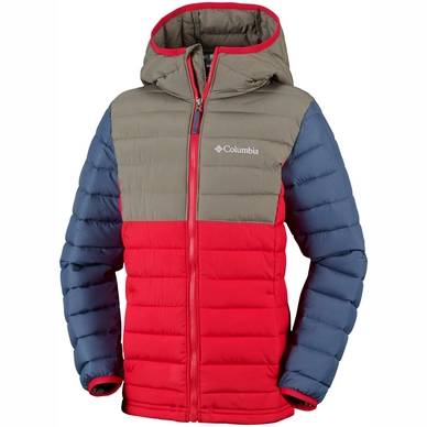 Jacket Columbia Youth Powder Lite Boys Hooded Red Spark Cypress