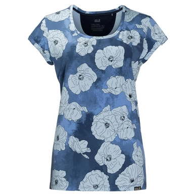 T-Shirt Jack Wolfskin Marigold Midnight Blue All Over Damen