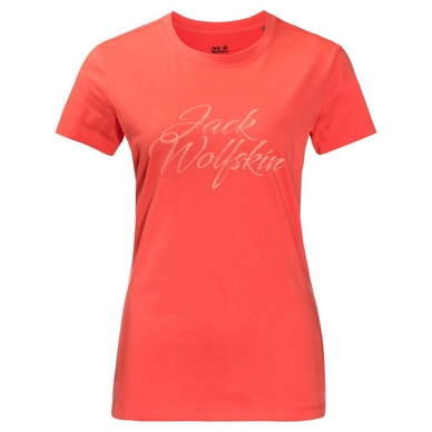 T-Shirt Women Jack Wolfskin Brand Hot Coral
