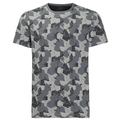 T-Shirt Men Jack Wolfskin Marble Pebble Grey All Over