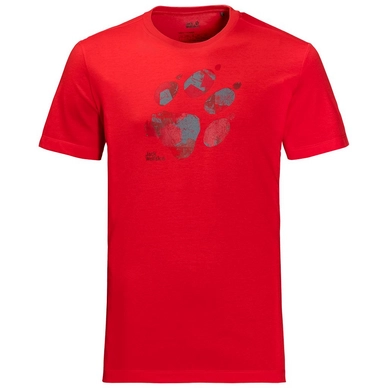 T-Shirt Jack Wolfskin Men Marble Paw Peak Red