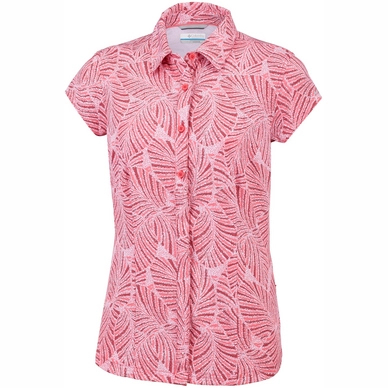 Shirt Columbia Women Saturday Trail II Stretch Print SS Coral Bloom