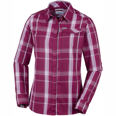 Bluse Columbia Silver Ridge 2.0 Plaid Long Sleeve Wine Berry Larg Damen